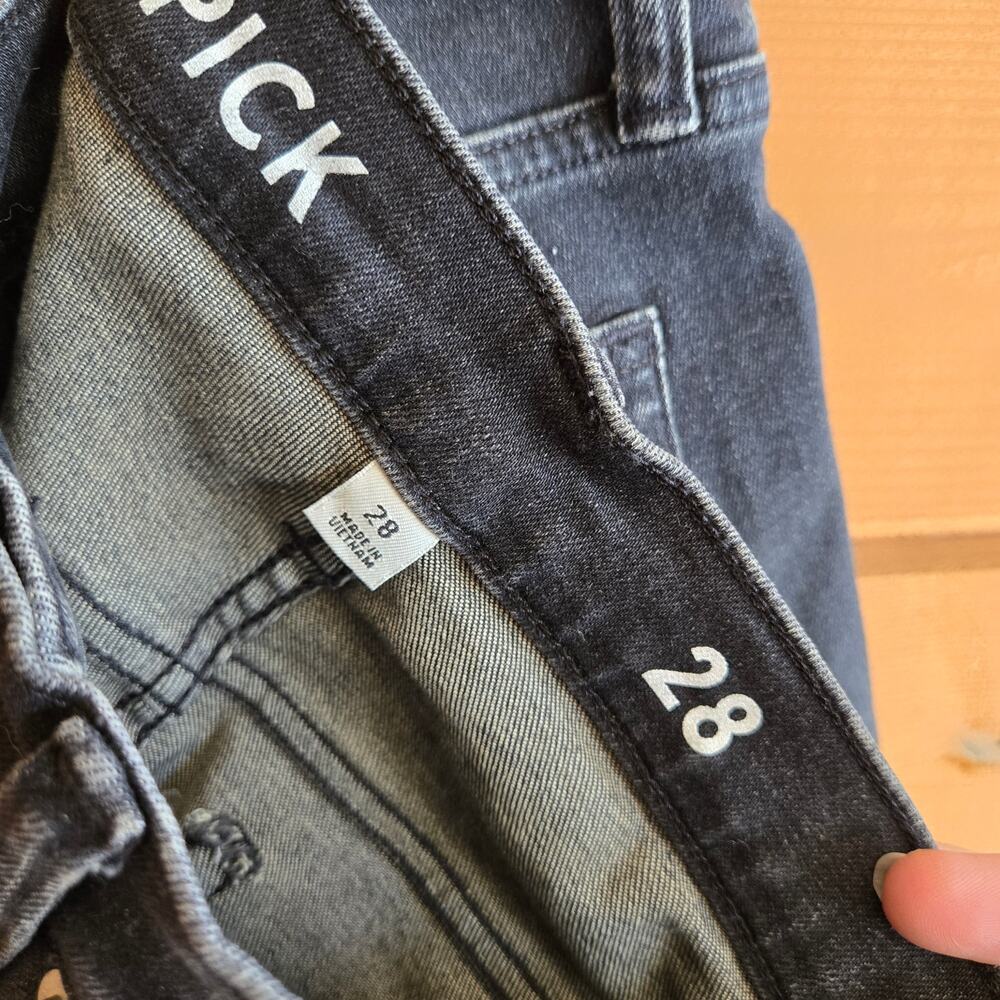 J. Crew Toothpick Black Stone Wash Jeans 28 Skinny Ankle Dark Wash Pull On Denim - Picture 4 of 4